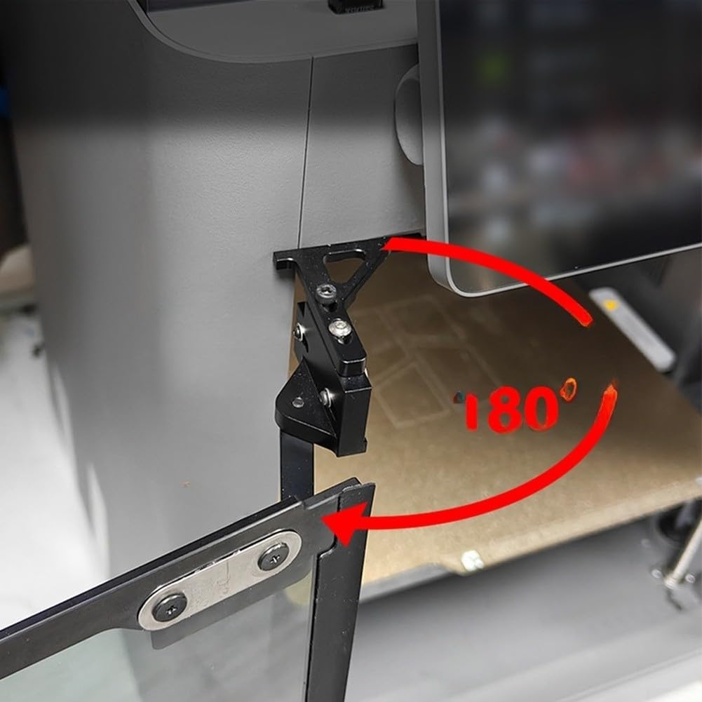 Kit de bisagra de puerta de metal de 180/270 grados, para impresora 3D P2S, reemplazo de aleación de aluminio mecanizado CNC, diseño resistente para un funcionamiento suave