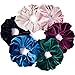 CEELGON Big Velvet Scrunchies Large Hair Ties Oversized Silk Thick Scrunchie Jumbo Hair Scrunchies Curly Hair Accessories 6 Assorted Colors(Black,Pink,Blue,Maroon,Green, Khaki)