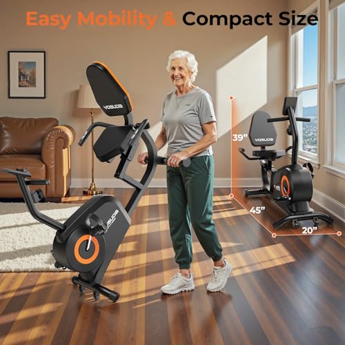 Image of YOSUDA Recumbent Exercise Bike for Home,Magnetic Staionary Bike for Seniors /Adults with Adjustable Seat, 350LB Capacity, 16-level Resistance, LCD Monitor & Pulse Sensors