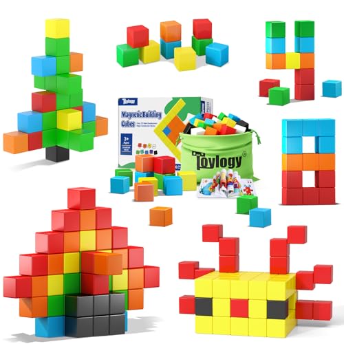48PCS Magnetic Blocks for Toddlers Toys, Large Magnetic Cube Toy ...