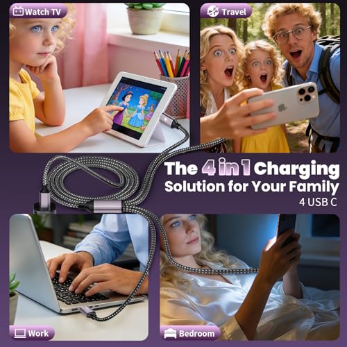 Travel & Car USB C Cable, USB C Splitter Multi Charging Cable - image 7