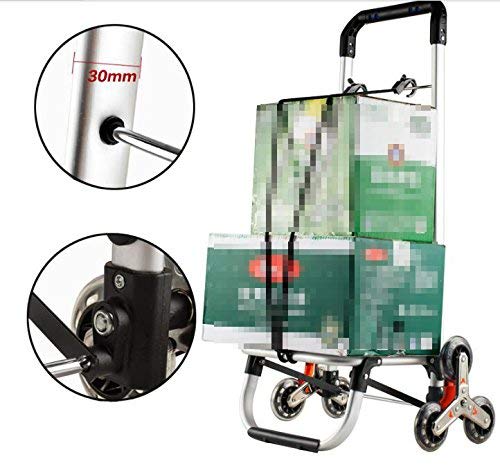 LDBDASA Leichte Klettern Treppen 6 Räder Einkaufen Trolley Haushalt Aluminiumlegierung Anhänger Faltbare Große Kapazität – Bild 7