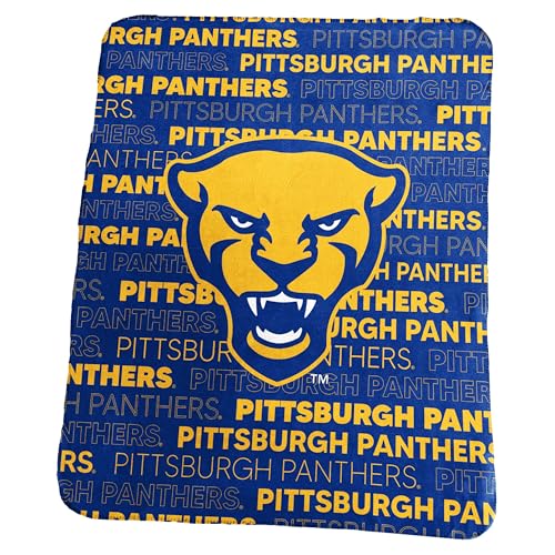 Logo Brands NCAA Pittsburgh Panthers Classic Fleece Throw Blanket -50 x 60 Ultra-Soft Game Day Blanket with Bold Team Colors & Logo Cozy College Team Bedding for Fans & Alumni
