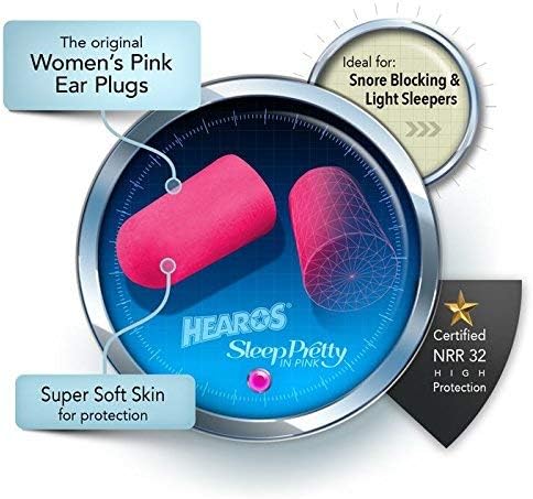 HEAROS Sleep Pretty in Pink Foam Ear Plugs, Sleeping Ear Plugs, 100 Pair