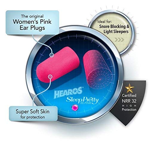 Hearos Sleep Pretty In Pink Foam Ear Plugs, Sleeping Ear Plugs, 100 Pair #TOP5