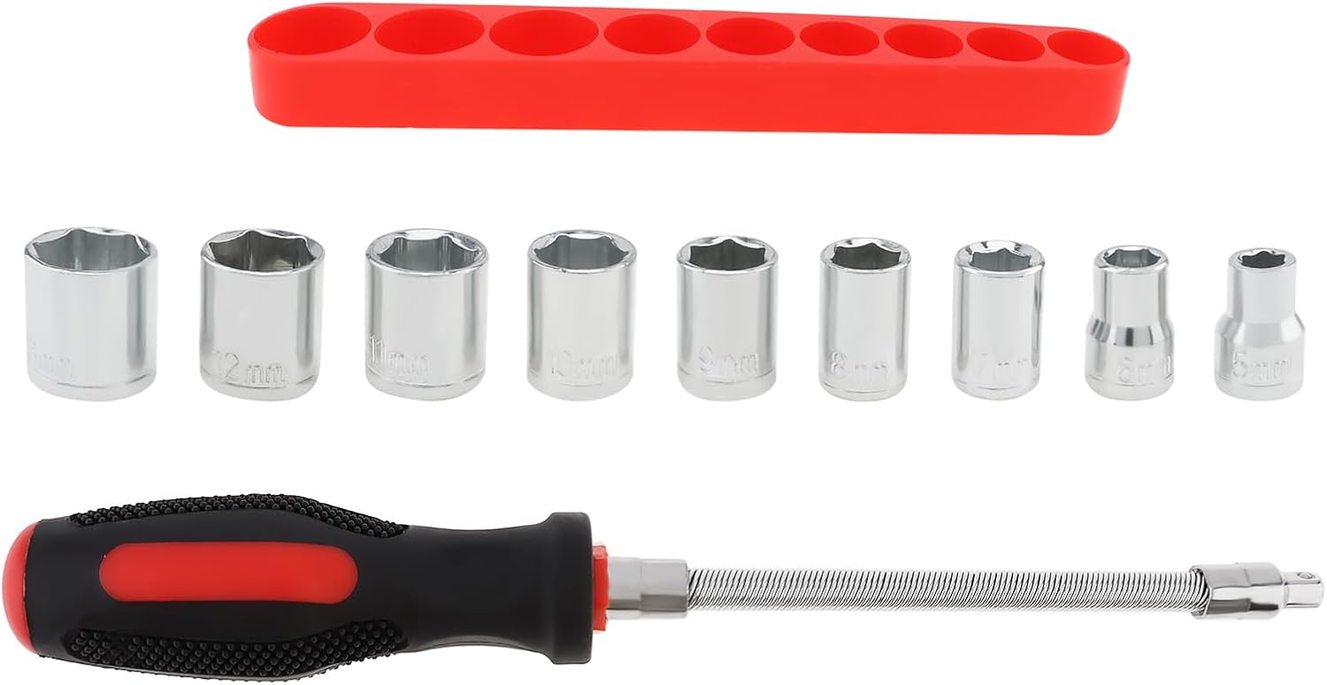 Windance Belt Changing Tools Kit Include Clutch Cover Separate Compatible with Polaris RZR S 900 XP XP4 1000, Flexible Driver Reversible Sockets 5mm-13mm