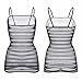 NewBull Women's Fishnet Mini Dress Sexy Sheer Mesh Lingerie Transparent Striped Babydoll Nightgown Sleeveless Stretch Underwear Skirt Bodysuit - Black