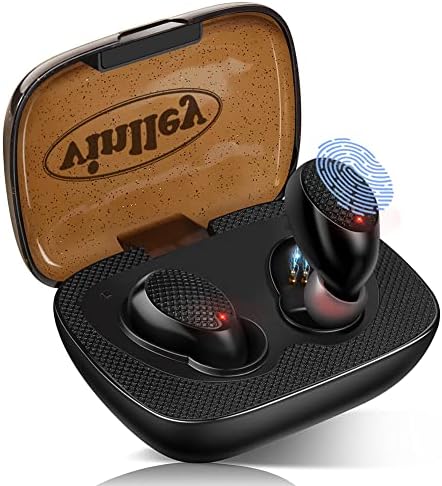 Bluetooth Headphones, Wireless Earbuds in-Ear Running Earphones with Noise Cancelling Mic, Built-in Microphone, IPX7 Waterproof, Upgrade Wireless Headset for laptop/Sports, ES02 Black