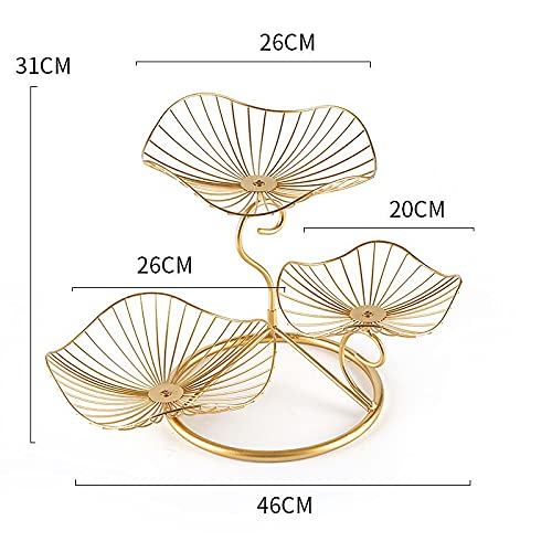 Landtom® 3-Tier Fruit Basket Holder Decorative Fruit Bowl Stand, Gold (Type A) #TOP1