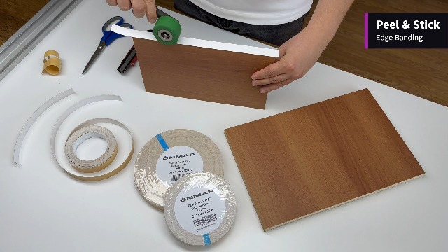Image of White PVC 2 inch x 50 ft Edge Banding Tape Peel Stick Adhesive Edging Veneer Trim Flexible Vinyl Strip Molding Wood Cabinet Laminate Shelf Furniture Countertop Formica Plywood Board Repair
