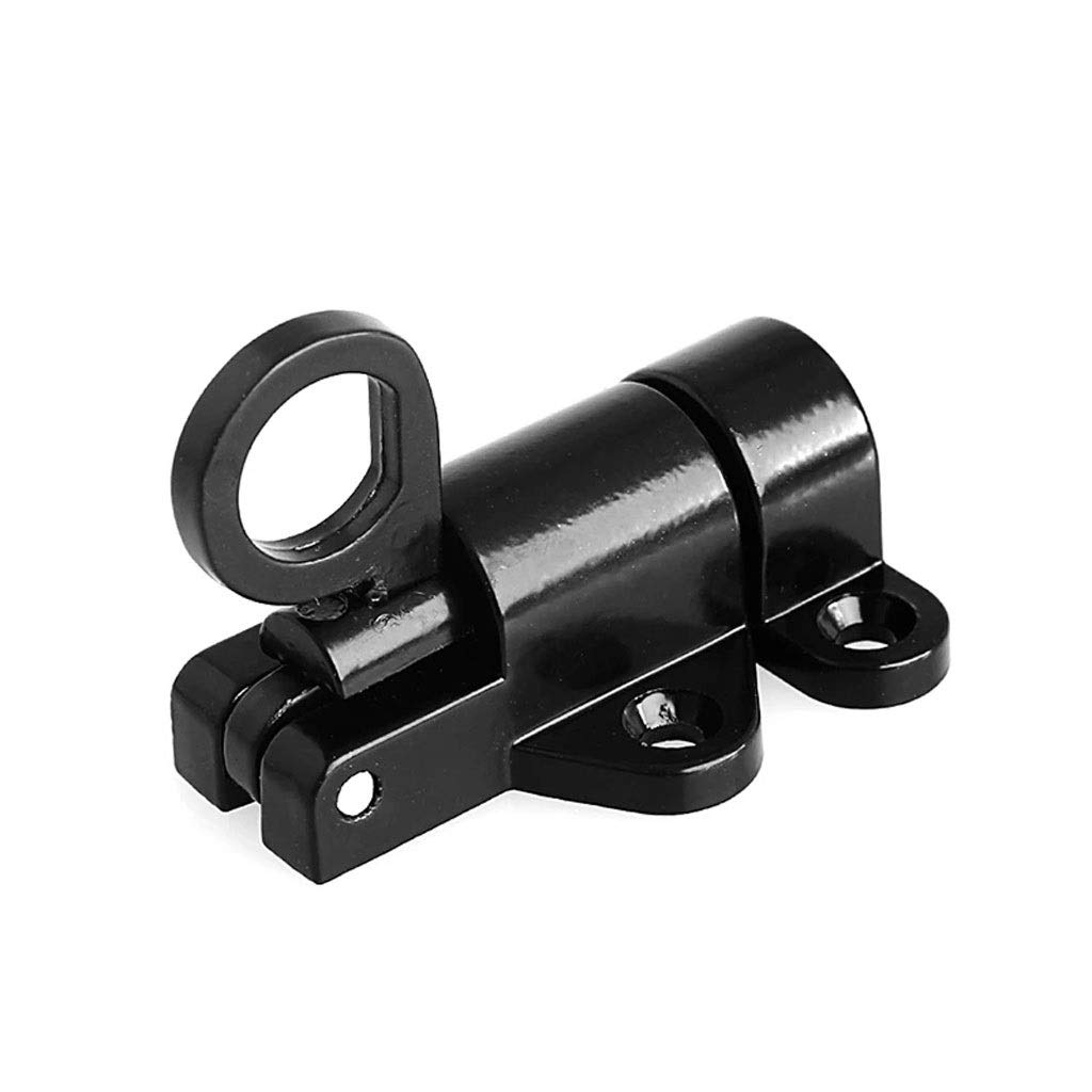 Dcymi One Color Aluminum Door Latch Lock Window Gate Security Pull Spring Bounce Door Bolt Safety Latch Hasp Sliding Lock Black