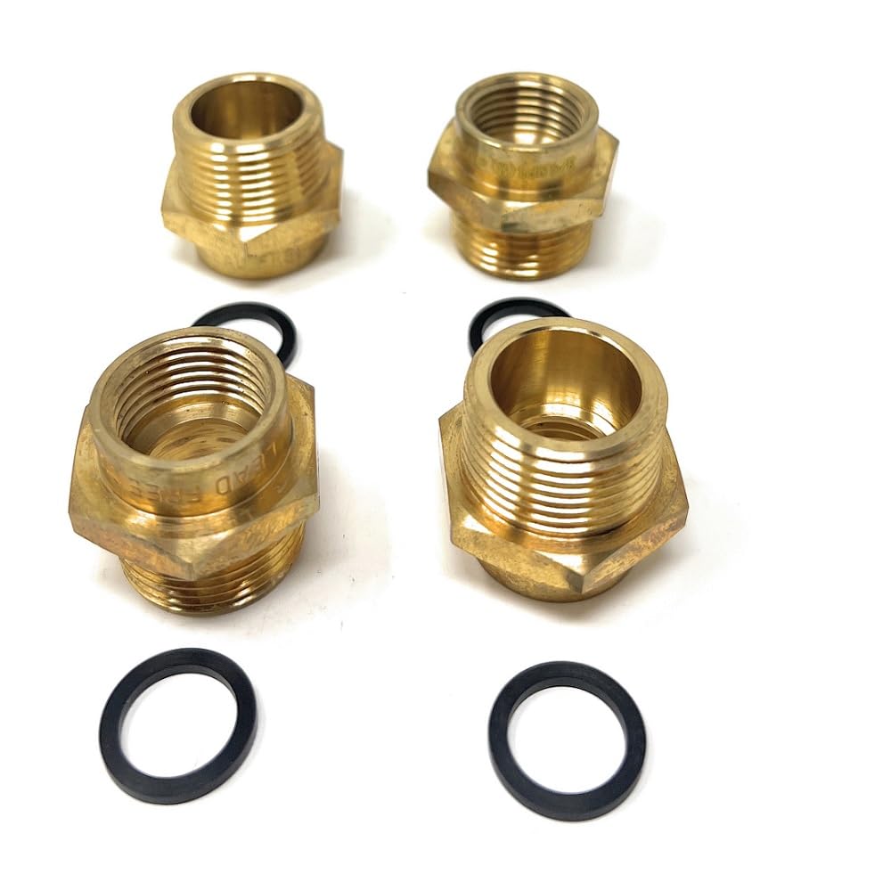G Thread (British BSPP) Female to NPT Thread Male Pipe Fitting Adapter - Lead-Free Adapter (Four,1/2" x 3/4") — image 1