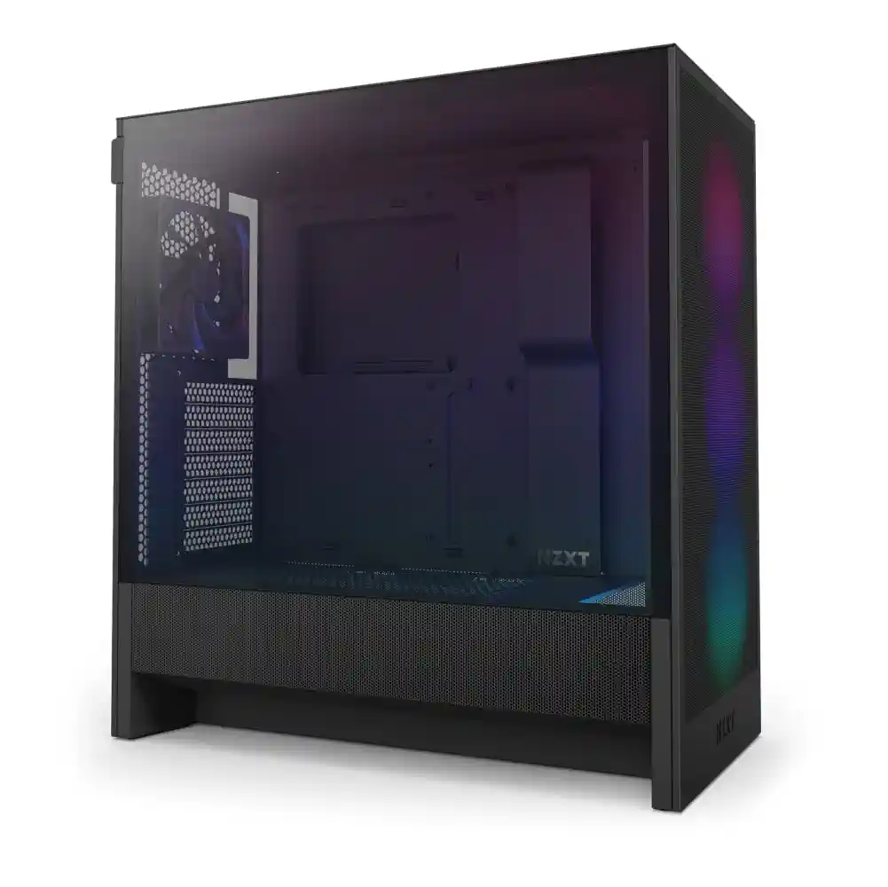 NZXT H5 Flow RGB - Compact ATX Mid-Tower PC Gaming Case - High Airflow - F360 RGB Core (CV) Included - 360mm Front & 240mm Top Radiator Support - Cable Management - Tempered Glass - Black