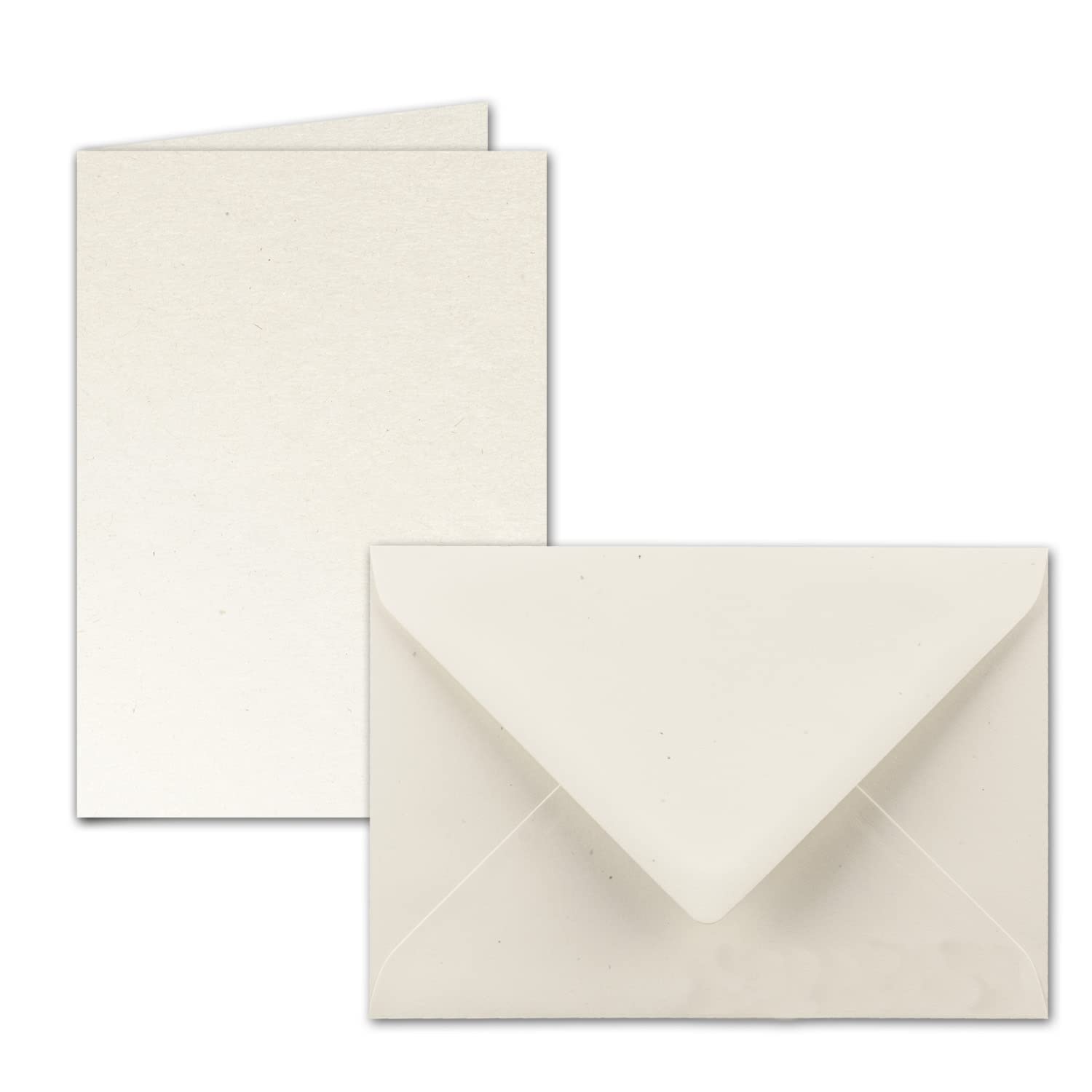 ARTOZ Greenline Series Double Cards DIN B6 and Envelopes - Wet Seal - Colour: Tortilla (Cream / Eggshells) - Set of 25