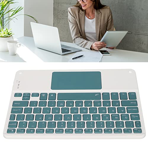 Wireless Keyboard, 10 Inch Ultra Slient Portable Bluetooth Keyboard With Touchpad, Mini Ergonomic Keyboard For Laptop Tablet Smartphone Computer(Green) #TOP3