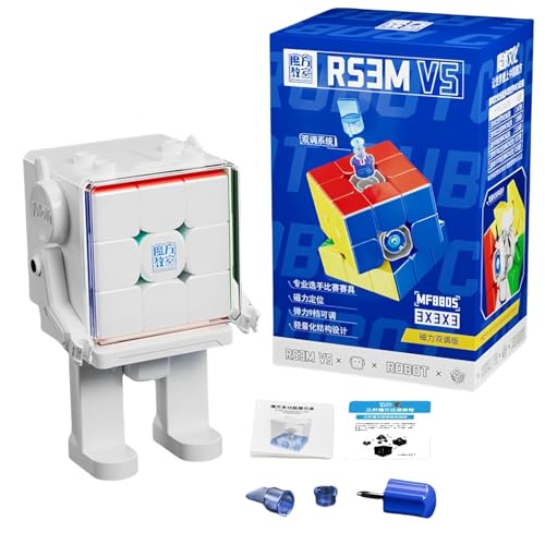 MOYU RS3M V5 Double Réglage Cube de Vitesse 3x3 Cube Magique sans Autocollant Soyeux et Couramment Compétitif pour Les Amateurs de Cubes (Magnetic Dual...