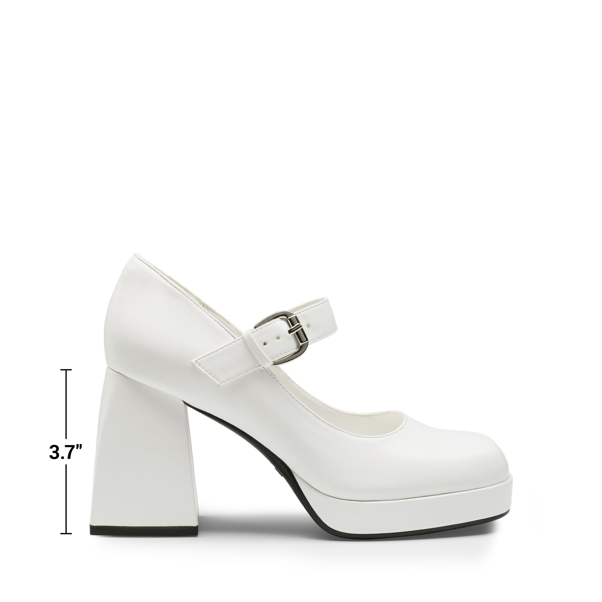 DREAM PAIRS Damskie wysokie grube platformy zamknięte palce Mary Jane blokowe obcasy kwadratowe palce sukienka z paskami na wesele czółenka buty