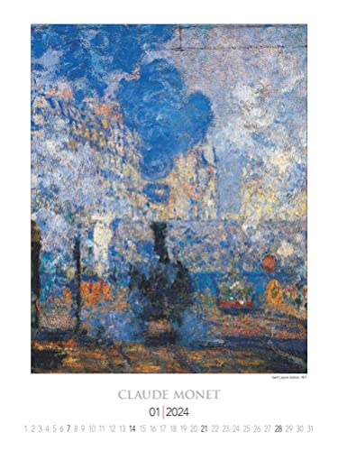 Monet to Klee 2024 Picture Calendar 42 x 56 cm Art Calendar Wall Calendar Painting Alpha Edition, White, Klein - Image 2