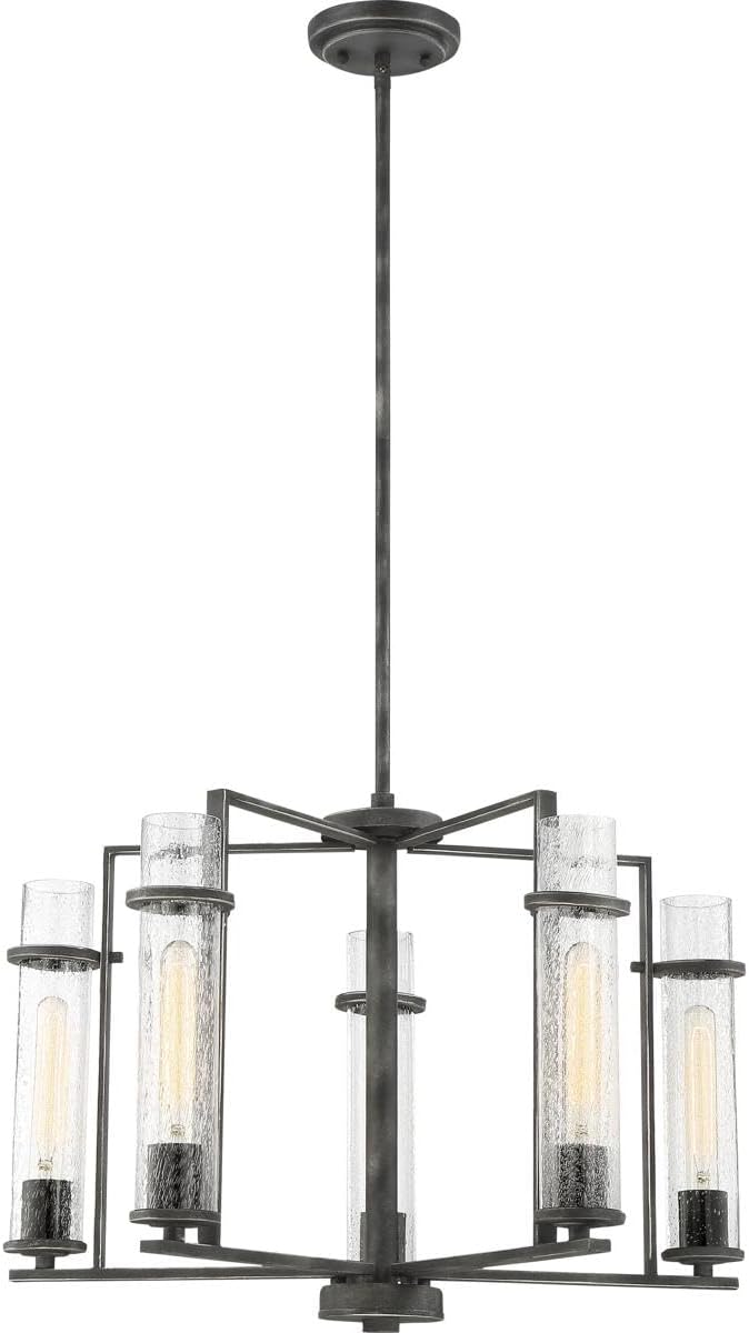 Nuvo Lighting 60/6385 Transitional Five Light Chandelier from Donzi Collection in Black Finish