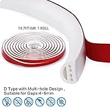 [page_title]-Qishare Dichtungsstreifen für Türen Fenster, Mehrloch Design selbstklebende Anti Kollisions Schalldichten Wasserdicht Staubdicht Winddicht Silikon Fensterdichtung Türsiegel 9x6mm, 6M(Weiß)