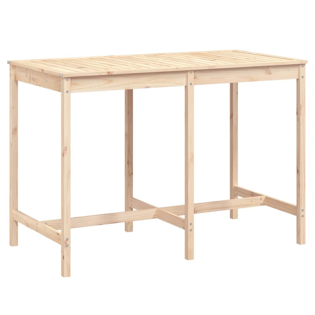 Klasyczny stół ogrodowy z litego drewna sosnowego, 159,5 x 82,5 x 110 cm, stabilna drewniana rama, wytrzymały blat stołu na napoje i przekąski, idealny na taras, do ogrodu i na balkon.