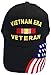 Buy Caps and Hats Vietnam ERA Veteran Embroidered Military Baseball Cap and BCAH Sticker Mens (Vietnam ERA Blk w FLAG)