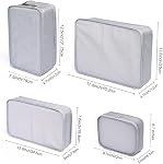 JJ POWER Travel Packing Cubes, Luggage Organizers with Shoe Bag, Grey, One_Size