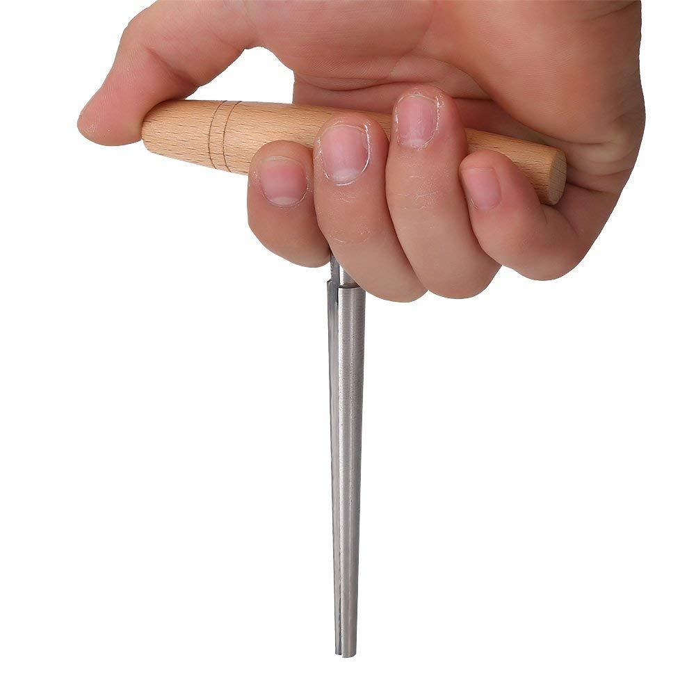 Alesatore per Violino, Alesatore per Foro per Picchetto in Acciaio Resistente Strumento per Liuteria con Manico in Legno Strumento di Riparazione per Liutaio per Violino 3/4 4/4