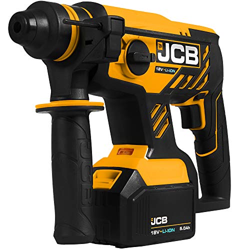 JCB Akku Bohrhammer 18BLRH (18V, 1x 5,0 Ah Li-Ionen Akku, Ladegerät, SDS-plus, Bürstenlos, Schlagenergie 1,7 Joule, im… – Bild 3