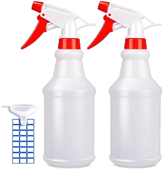 JohnBee Empty Spray Bottles (16oz/2Pack) - Adjustable Spray Bottles for Cleaning Solutions - No Leak and Clog - HDPE spray bottle For Plants, Pet, Vinegar, BBQ, and Rubbing Alcohol