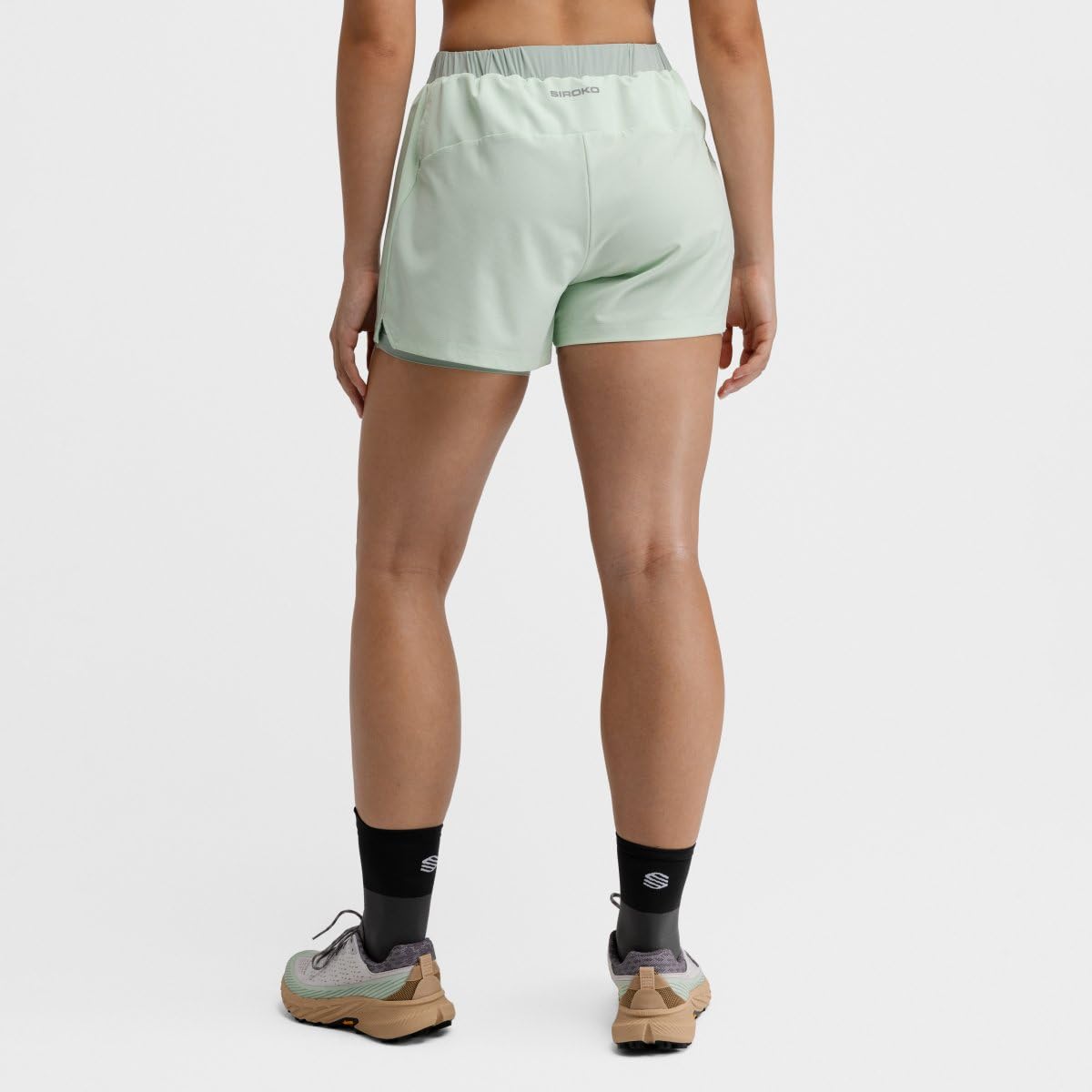SIROKO - Short de Trail Running 2-en-1 pour Femme Araroa Mint