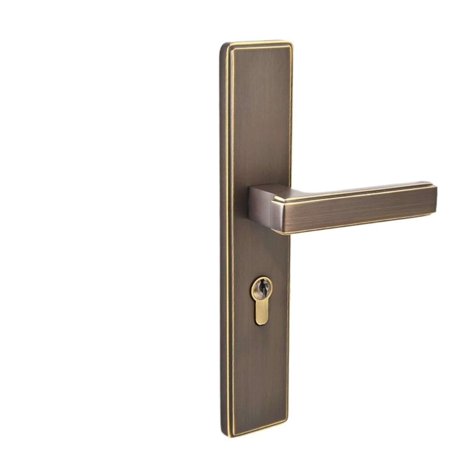 Cerradura de puerta silenciosa contra ruidos molestos fabricada en cobre estilo americano