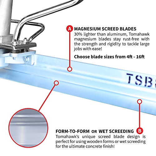 TOMAHAWK Power Screed Concrete Finishing Tool with 4ft, 12ft, and 14ft Blades Bull Float Honda GX35 - Image 4