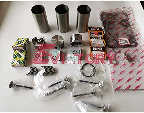 For Yanmar 3D68E 3TNE68 3TNA68 Overhaul Rebuild Kit WITH VALVE WATER PUMP