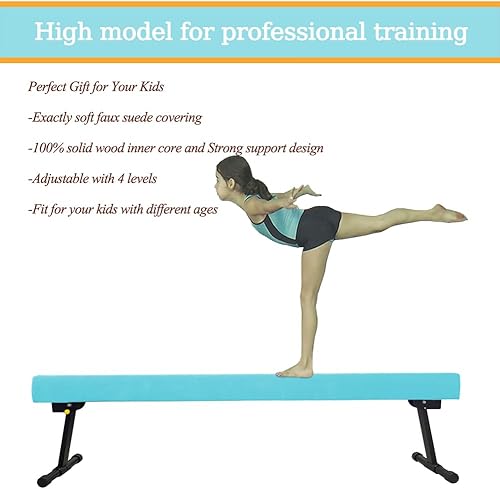 Miniatura 6 de GBVUGY Viga de equilibrio de gimnasia ajustable y plegable, haz de gimnasia de nivel alto y bajo de 6 pies8 pies, no requiere herramientas, equipo