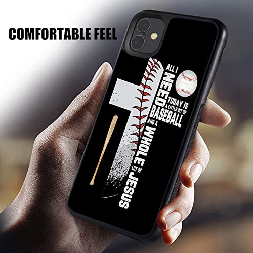 Designer&Bd Phone Case Compatible With Iphone 11 Case Cross Poster Baseball Sport For Iphone 11 Cases Fashoin Design Four Corners Shock Absorption Non-Slip Stripe Soft Tpu Bumper Frame Case, Black #TOP1