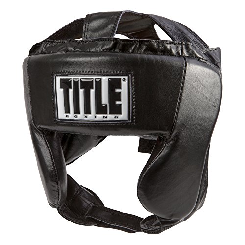TITLE Boxing Hi-Performance Leather Headgear, Black