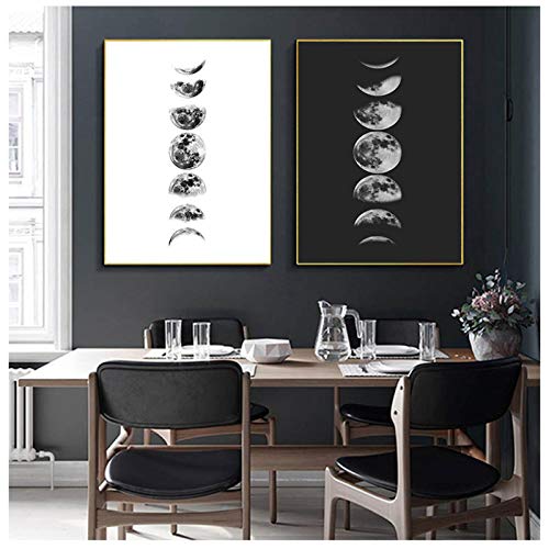 Toile Phases de lune impression haute définition art mural chic x2