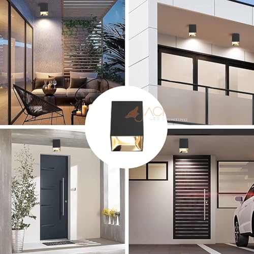 Image of JACKAL 6W LED Warm White Square Surface Ceiling Light | Cylindrical COB Downlight with Aluminium Body | Indoor Spot Light in Rose Gold Finish
