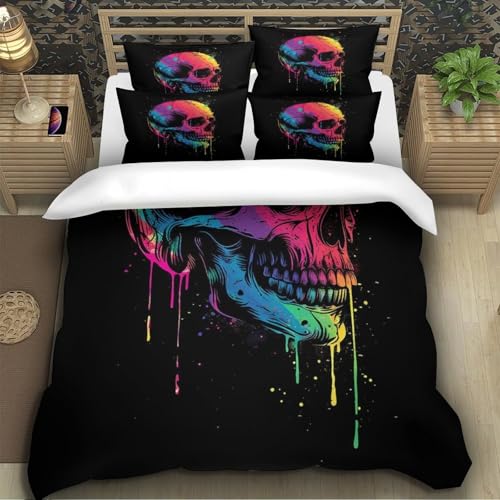 Parure de lit imprimé 3D graffiti housse de couette microfile 140x200