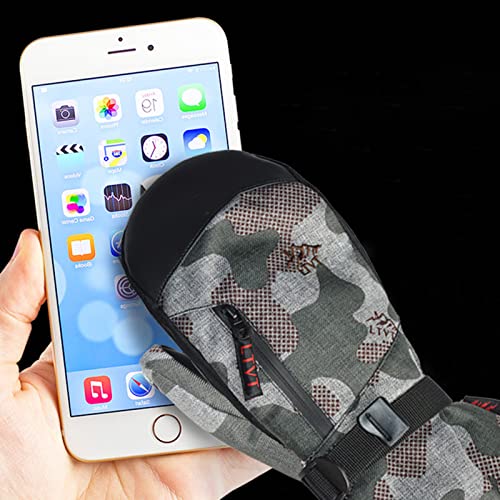 Gants de ski d'hiver imperméables et résistants de taille L camouflage - 5