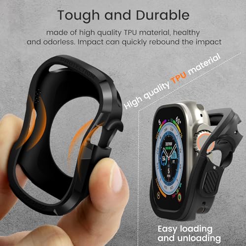 Bracelet Apple Watch Ultra 49mm nylon extensible avec coque de protection