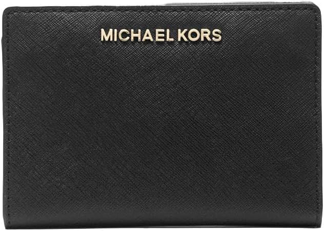 Michael Kors Jet Set Travel Leather Medium Card Case Carryall with Removable Card Holder (Black)