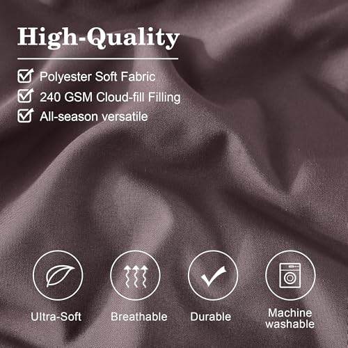 Image of Monbix Full Size Comforter Sets - 7 Pieces Bed in a Bag Full, ltalian Plum Bedding Sets with Comforter, All Seasons Comforter Bed Set with Sheets, Pillowcases & Shams