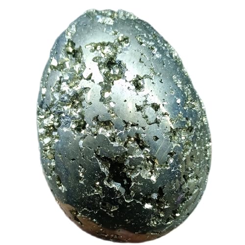 Œuf de dinosaure en pyrite et quartz, cadeau idéal pour passionné de géologie