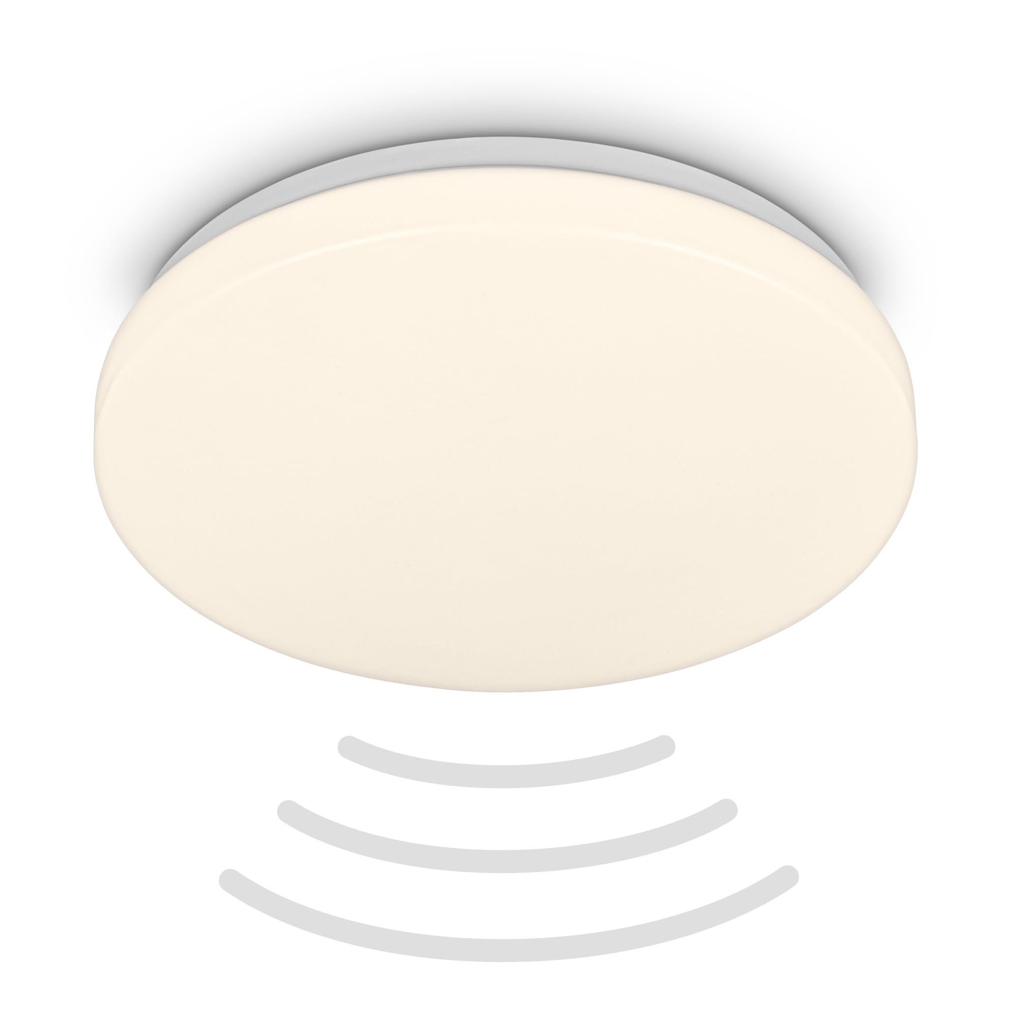 Briloner Sensor White 13W IP54 LED Ceiling Light - Modern Design - Motion Activated - 3000K Warm White