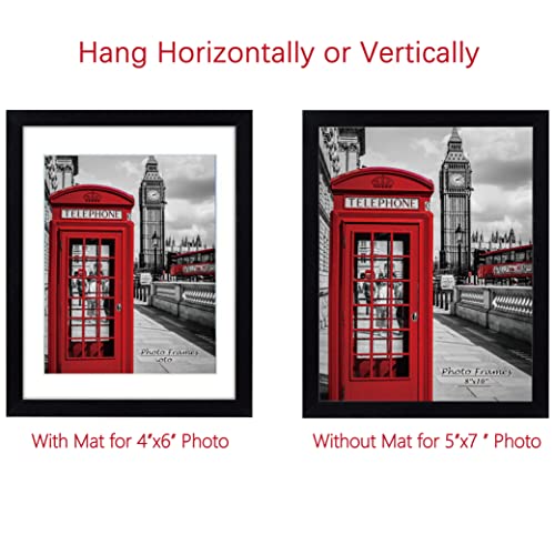 Pealsn 5X7 Picture Frame Set Of 6, Display Pictures 4X6 With Mat Or 5X7 Without Mat For Wall Mounting Or Table Top Display, Photo Frames Collage For Wall Decor, Black Woodgrain. #TOP4