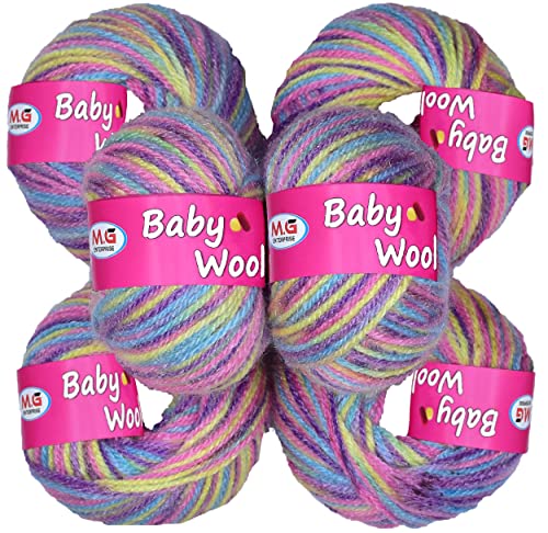 Image of M.G ENTERPRISE Premium Baby Acrylic Wool PB-10 (200 gm) Baby Wool 4 ply Wool Ball Hand Knitting Wool /Art Craft Soft Fingering Crochet Hook Yarn, Needle Knitting Yarn Thread Dye NN