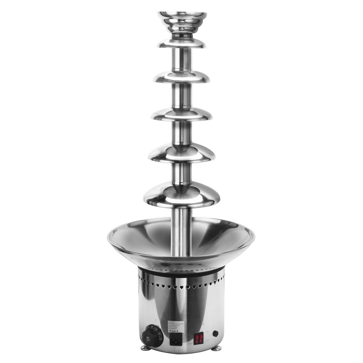 Schokoladenbrunnen - 300 Watt - 6 Etagen - Füllmenge: 8 kg - Höhe: 840mm | robuste Edelstahl-Ausführung, ideal für den Dauereinsatz, einfache Reinigung, stufenlose Temperaturregelung