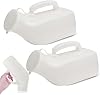 Urinal Bottle, 2Pack Male Portable Travel Pee Bottles, 1200ml Spill Proof Urinary Chamber, Thick Pee Bottle with Lid for Home Hospitals Emergency and Travel(White)